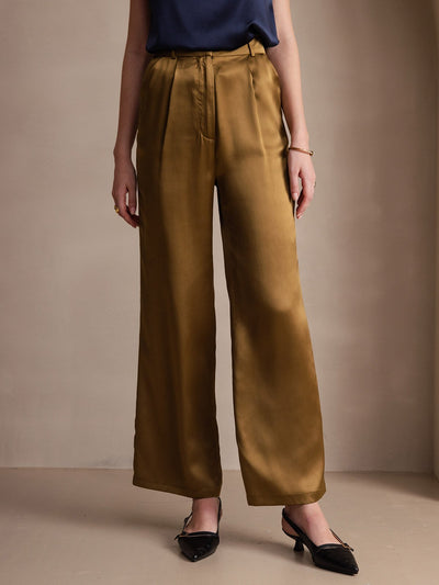 Pantalon de costume en soie classique et tendance 19 Momme, à jambes larges