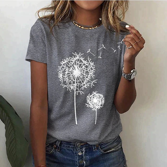 Jaleah - T-shirt élégant avec motif pissenlit