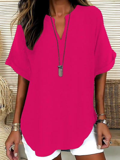 Élise – Blouse Fluide à Manches Courtes