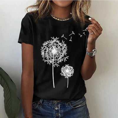 Jaleah - T-shirt élégant avec motif pissenlit