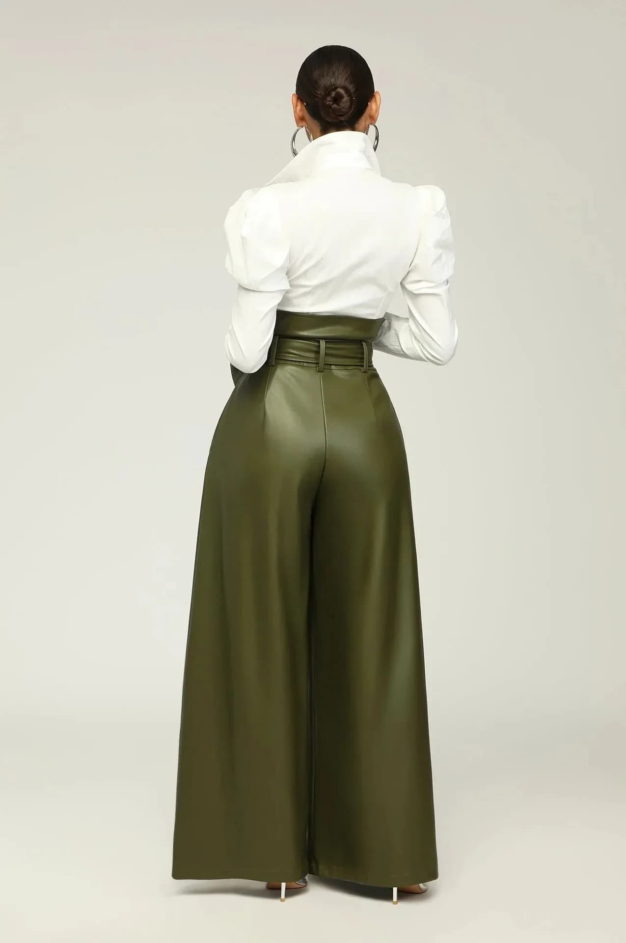 Sofie | Pantalon taille haute avec ceinture et fermeture éclair latérale