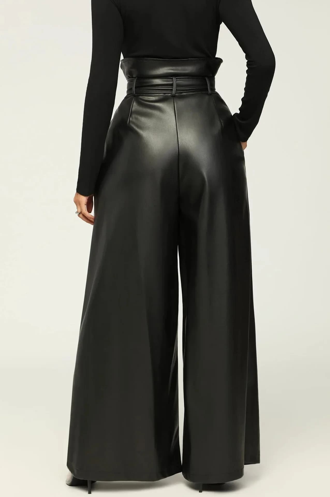 Sofie | Pantalon taille haute avec ceinture et fermeture éclair latérale