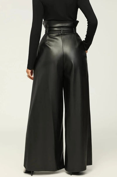 Sofie | Pantalon taille haute avec ceinture et fermeture éclair latérale