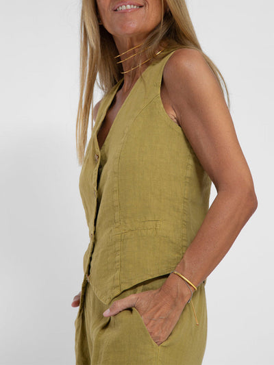 Aira™ – Ensemble composé d’un gilet boutonné et d’un pantalon à jambes larges