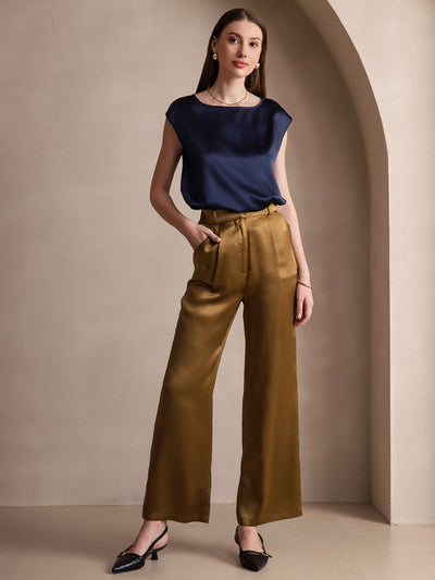 Pantalon de costume en soie classique et tendance 19 Momme, à jambes larges