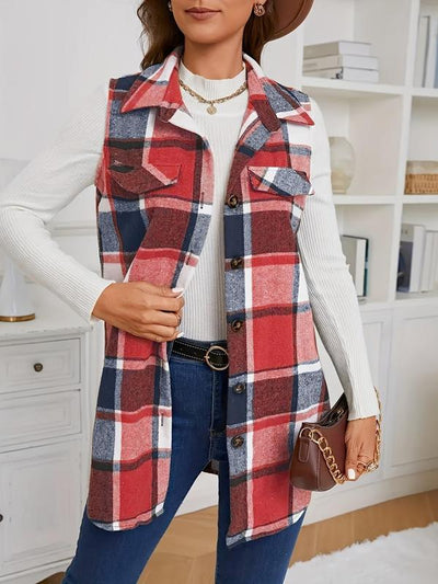 Ayana Vest Plaid™ – Élégance Décontractée sans Manches