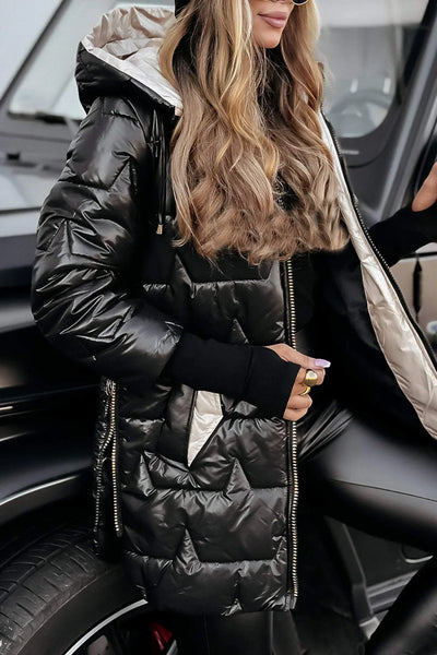 Sabine – Manteau d’hiver élégant avec capuche et rembourrage