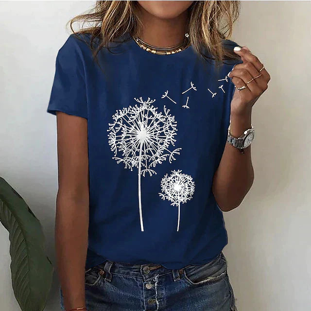 Jaleah - T-shirt élégant avec motif pissenlit