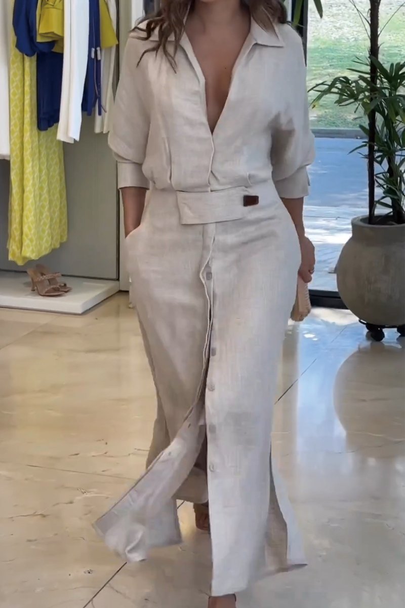 MIRAVO | Robe longue en lin