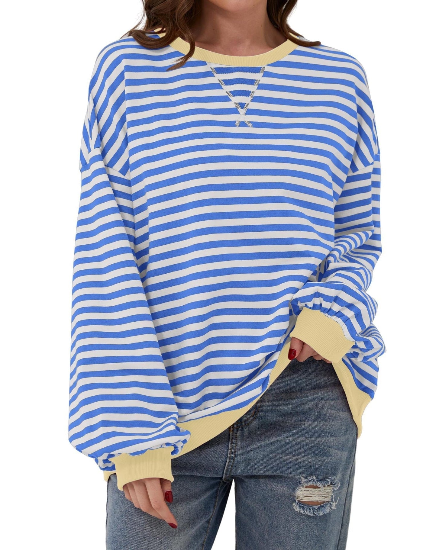 ALISA | Sweat-shirt oversize rayé