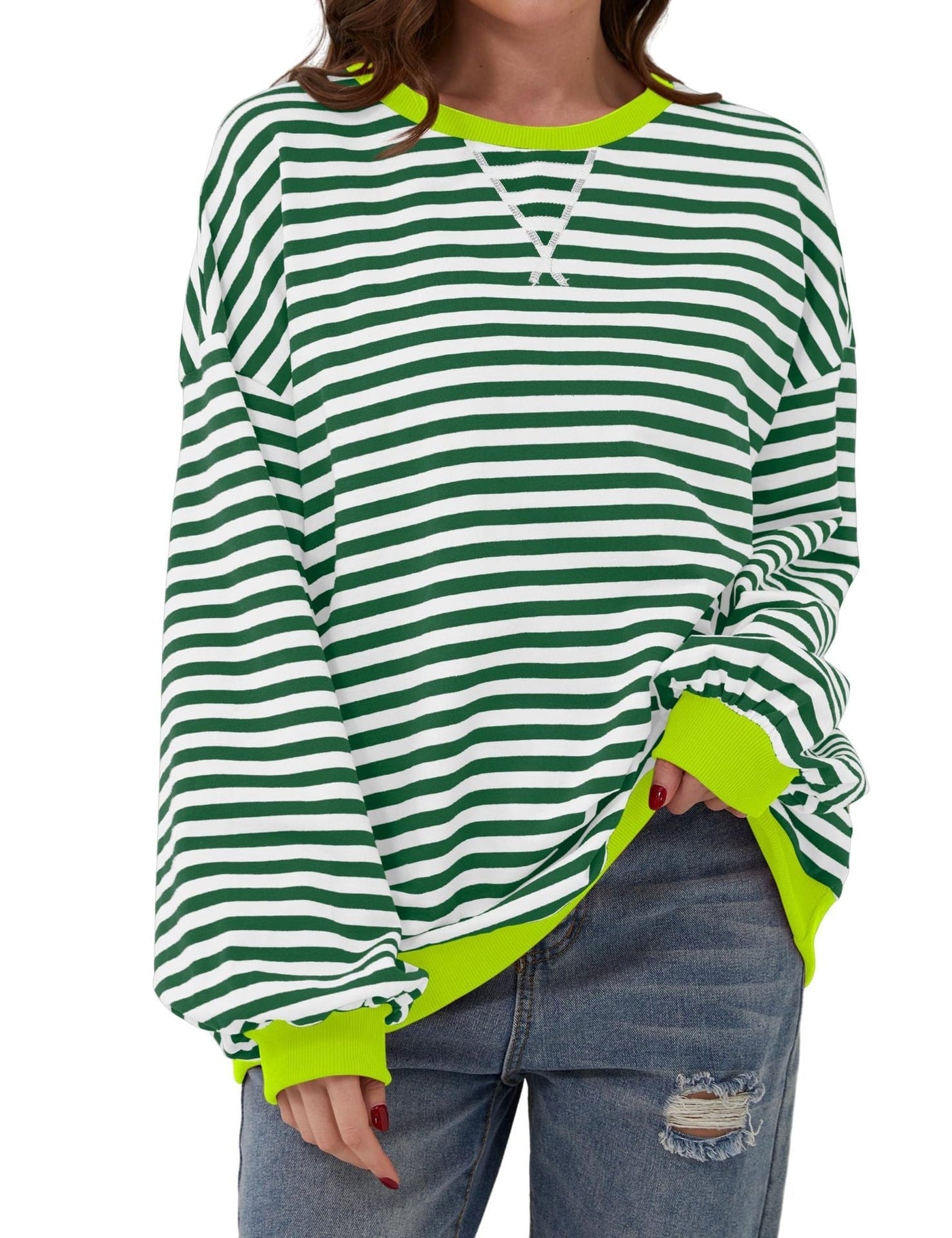 ALISA | Sweat-shirt oversize rayé