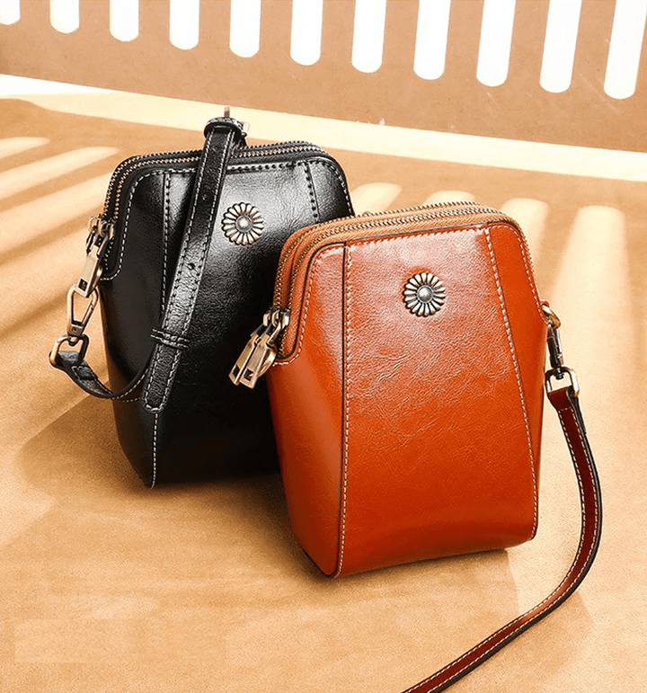 Valeria Sac Bandoulière™ – Élégance rétro en cuir véritable