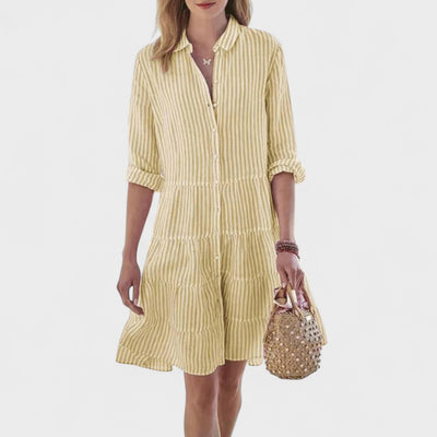 Aurélie – Robe Chemisier Rayée “Brise d’Été”