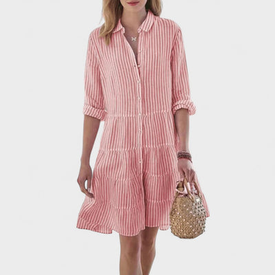 Aurélie – Robe Chemisier Rayée “Brise d’Été”