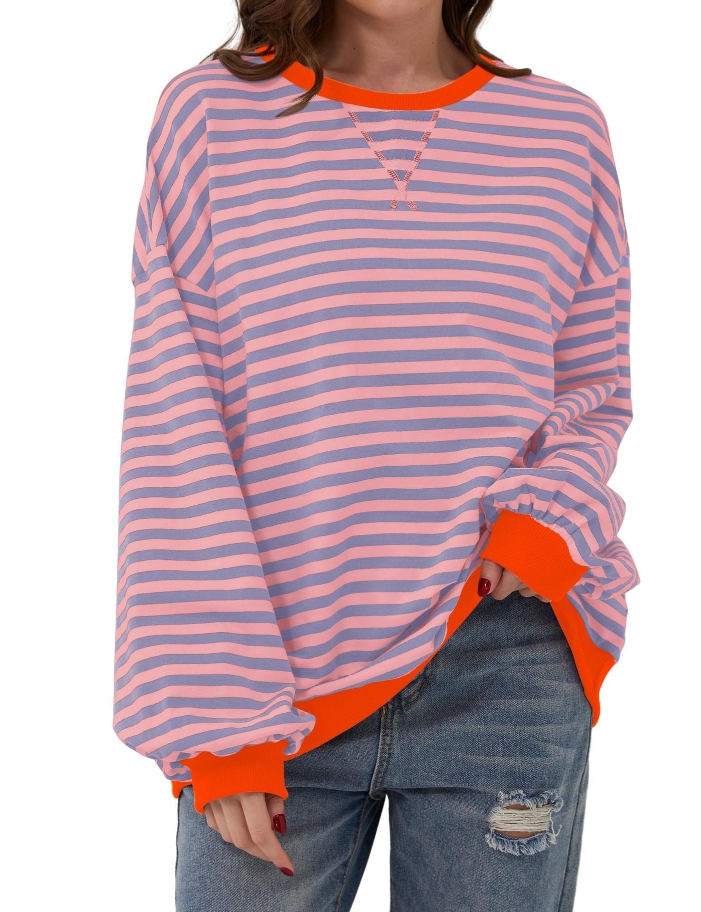 ALISA | Sweat-shirt oversize rayé
