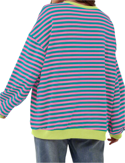 ALISA | Sweat-shirt oversize rayé