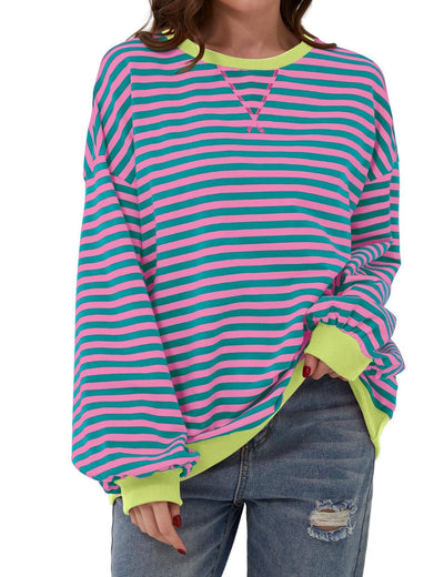 ALISA | Sweat-shirt oversize rayé