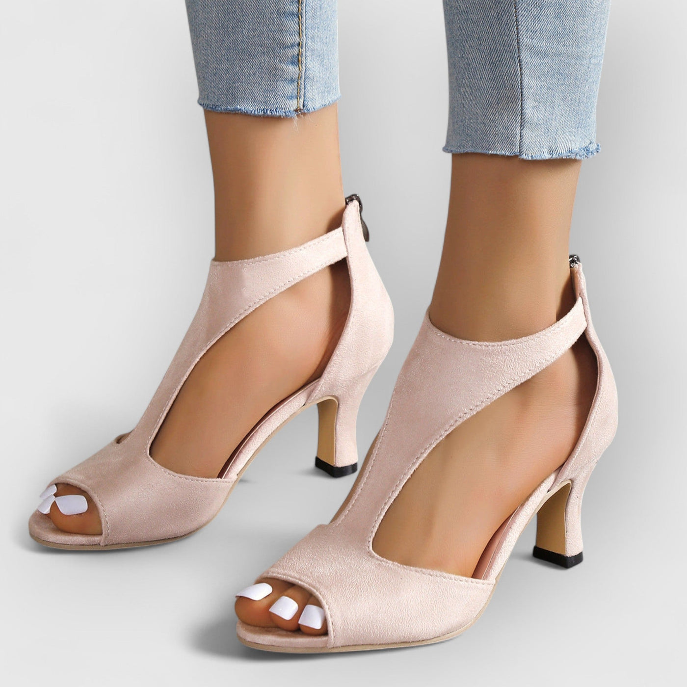 Nessa | Sandales confort avec talon et découpes