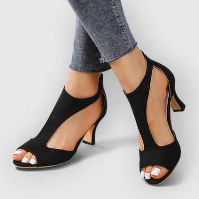 Nessa | Sandales confort avec talon et découpes
