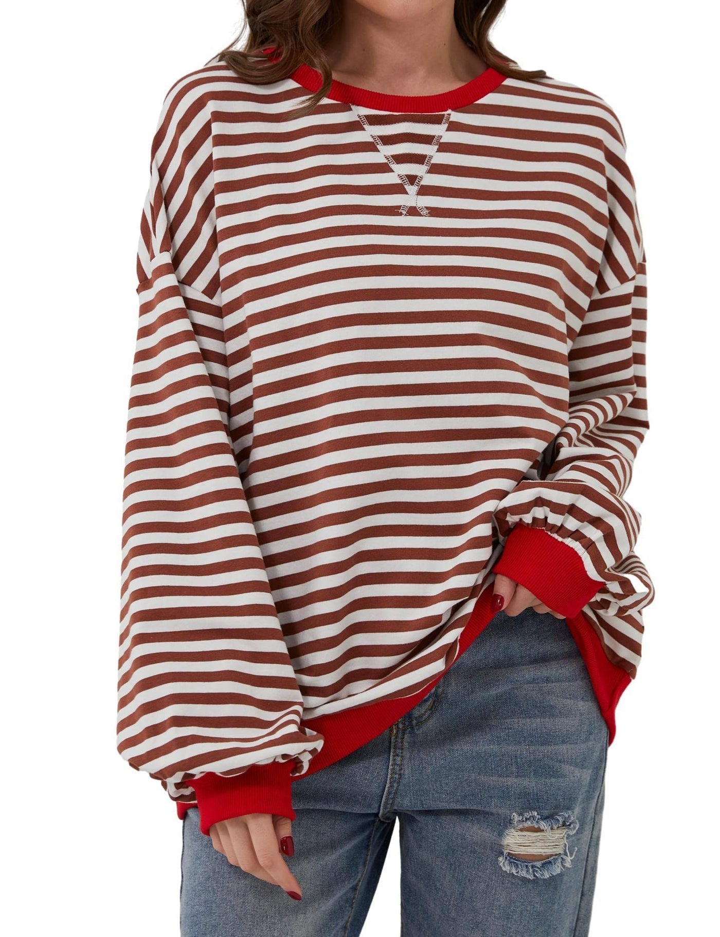 ALISA | Sweat-shirt oversize rayé