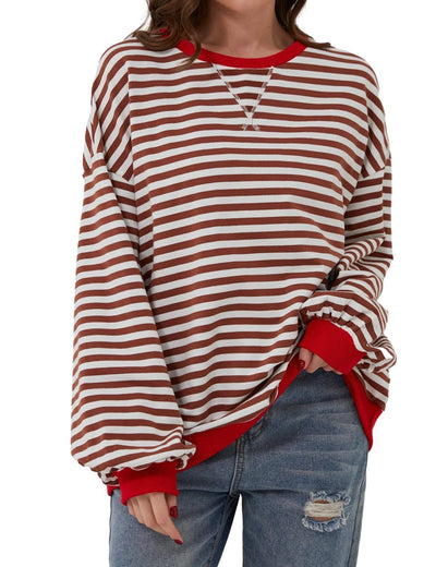 ALISA | Sweat-shirt oversize rayé
