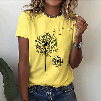 Jaleah - T-shirt élégant avec motif pissenlit