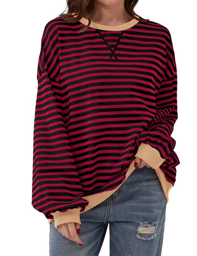 ALISA | Sweat-shirt oversize rayé